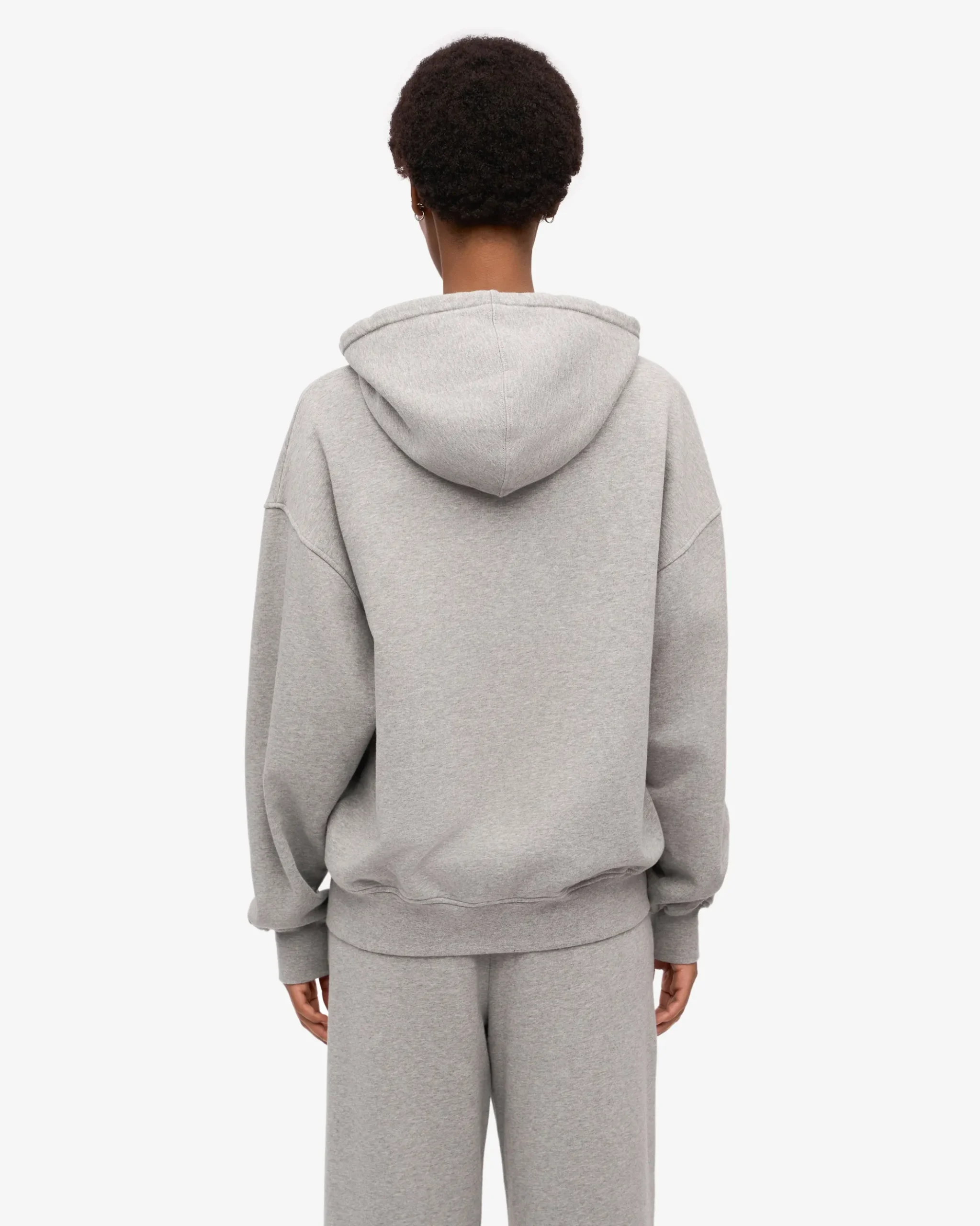 Organic Oversized Zip Hood - Heather Grey