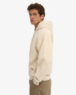 Organic Oversized Zip Hood - Ivory White
