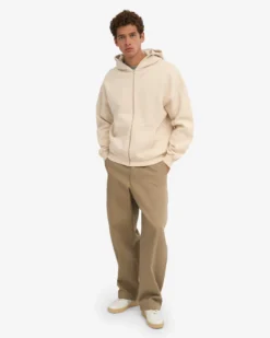 Organic Oversized Zip Hood - Ivory White