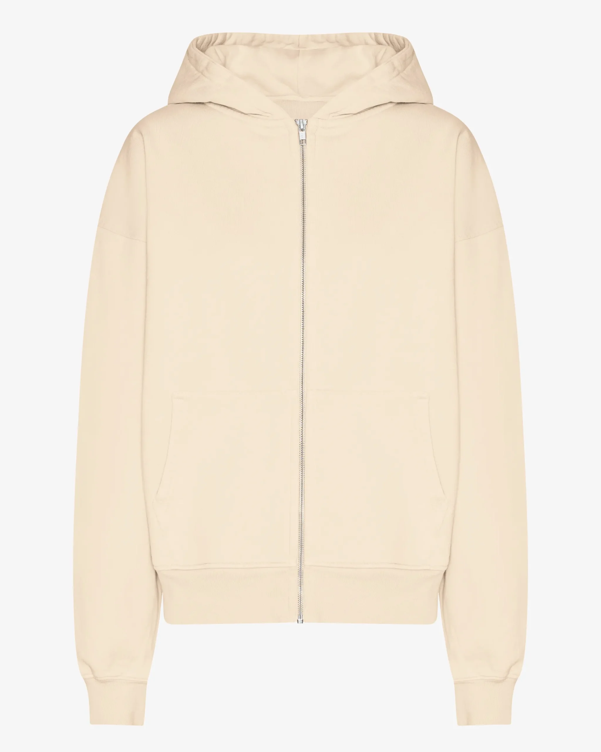 Organic Oversized Zip Hood - Ivory White
