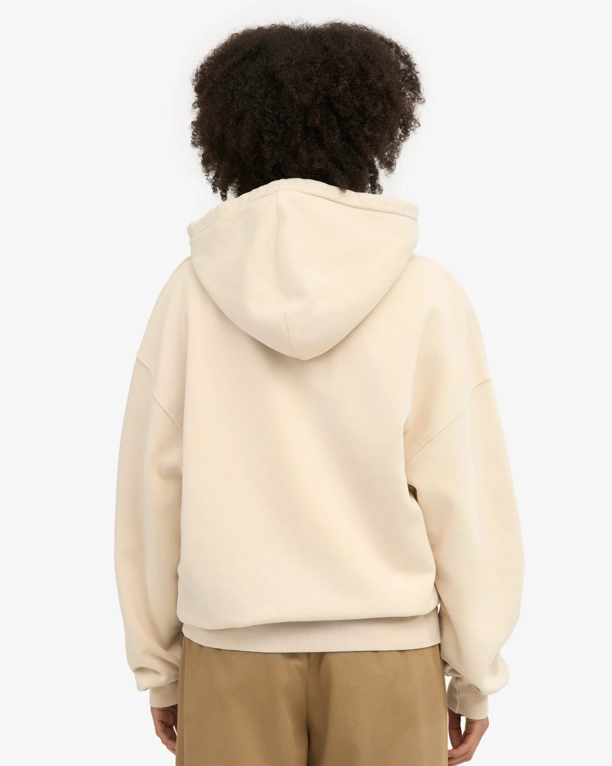 Organic Oversized Zip Hood - Ivory White