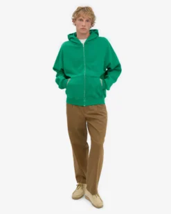 Organic Oversized Zip Hood - Kelly Green