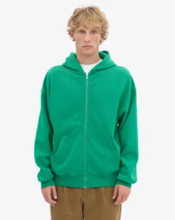 Organic Oversized Zip Hood - Kelly Green