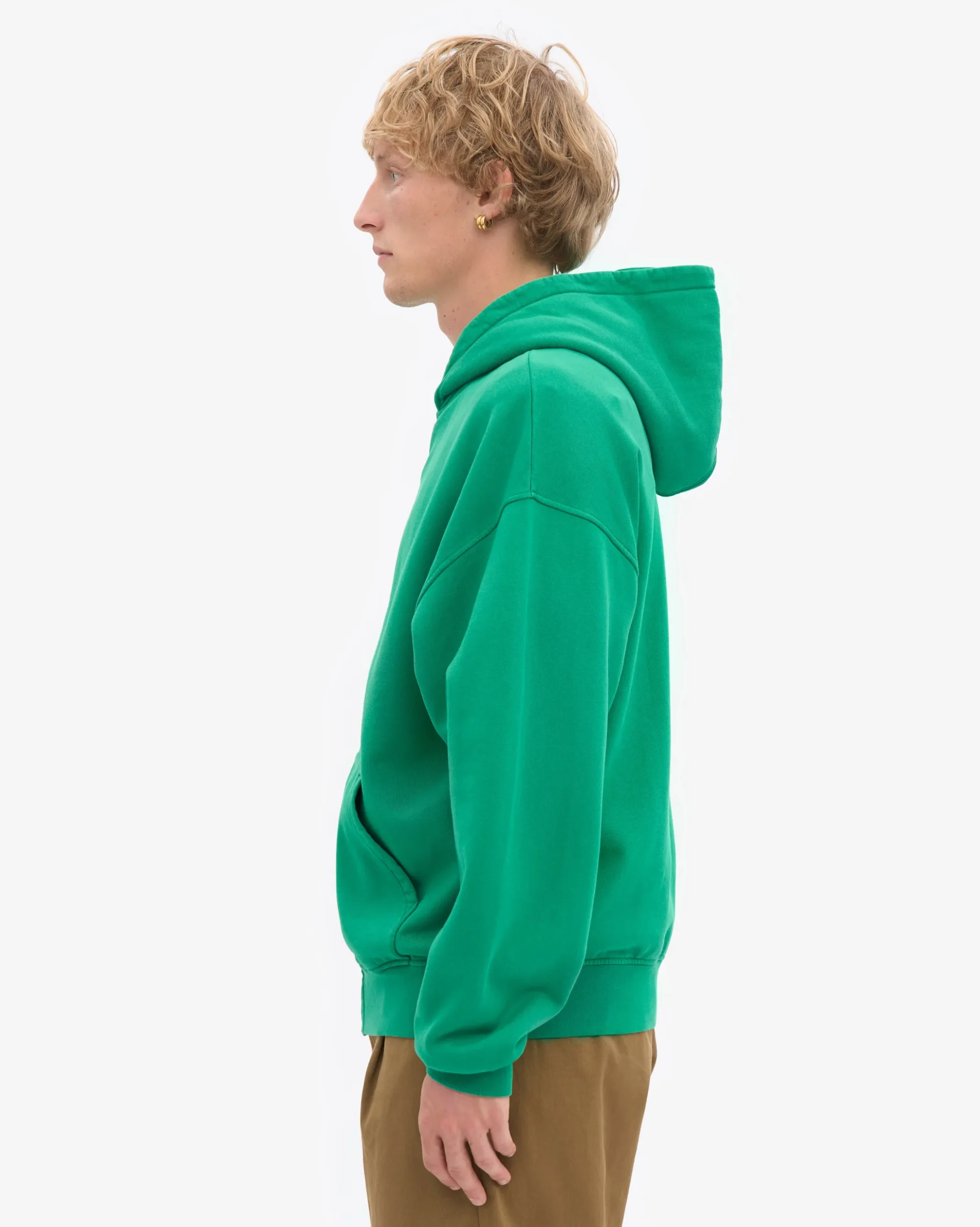 Organic Oversized Zip Hood - Kelly Green