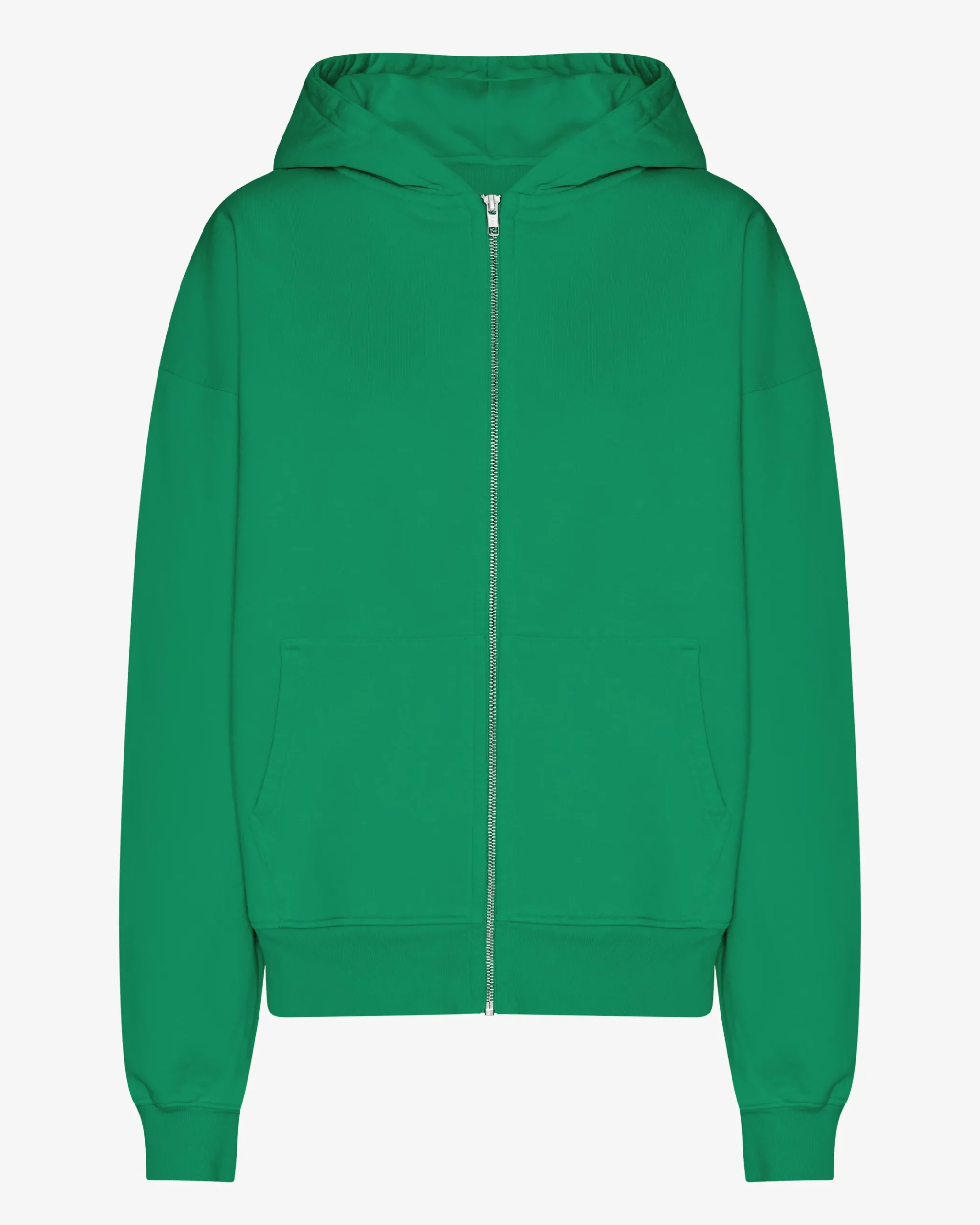 Organic Oversized Zip Hood - Kelly Green