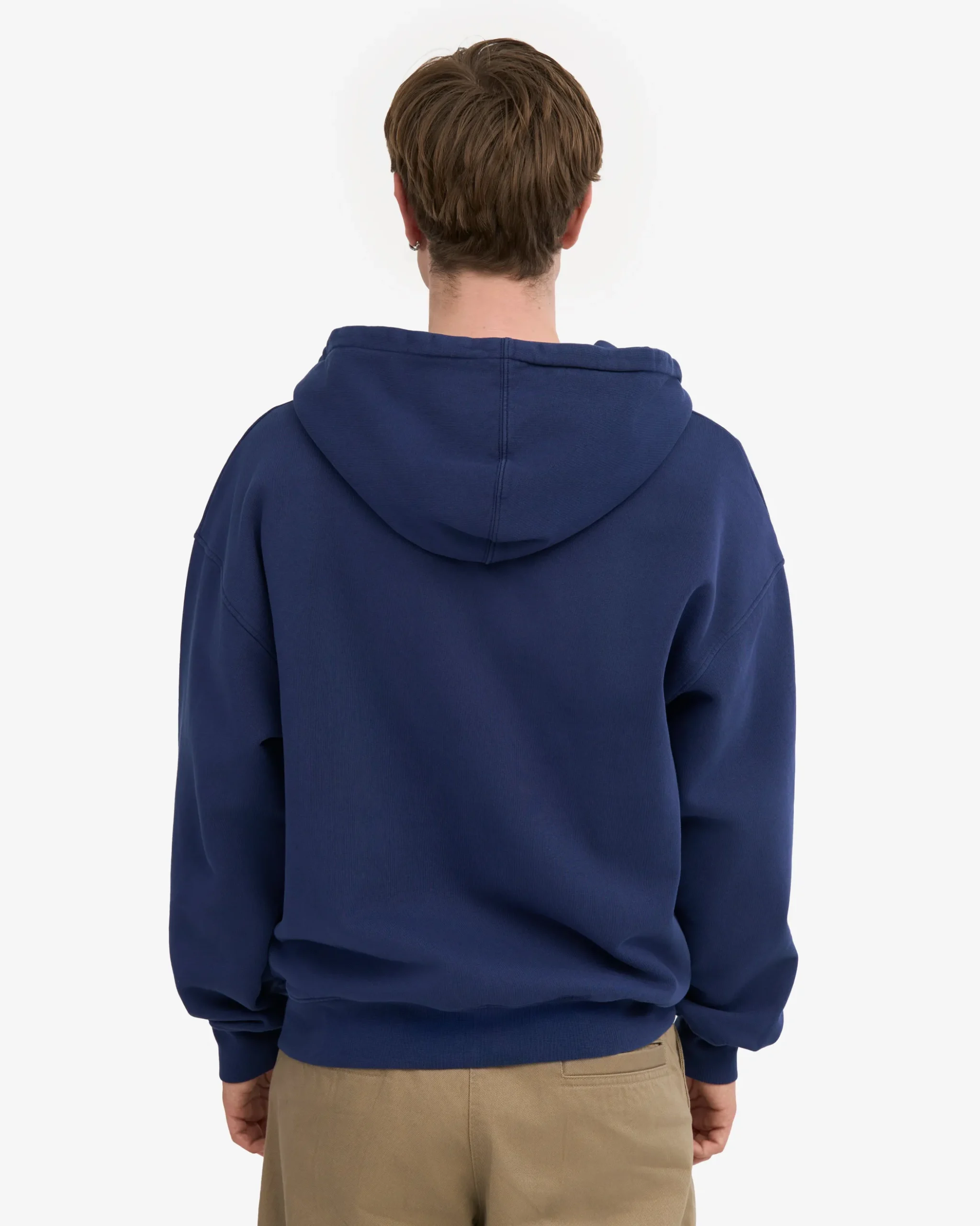 Organic Oversized Zip Hood - Marine Blue