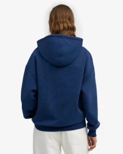 Organic Oversized Zip Hood - Marine Blue