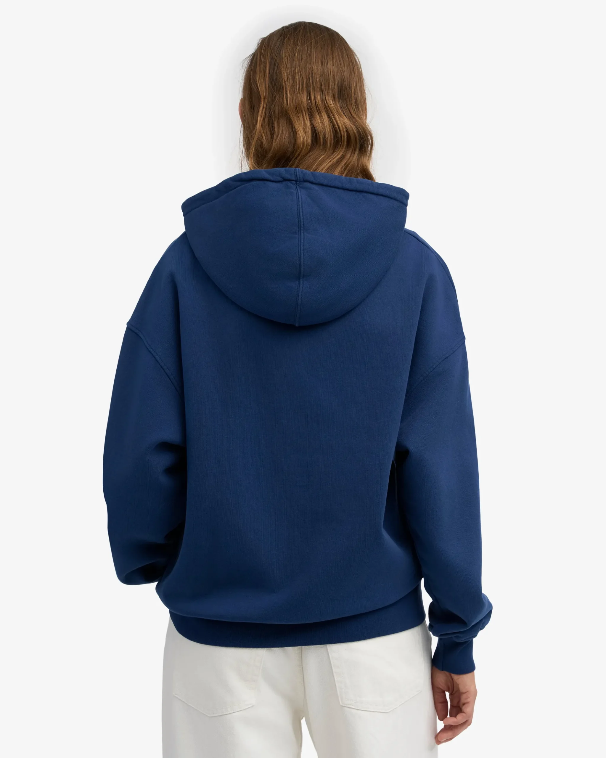 Organic Oversized Zip Hood - Marine Blue
