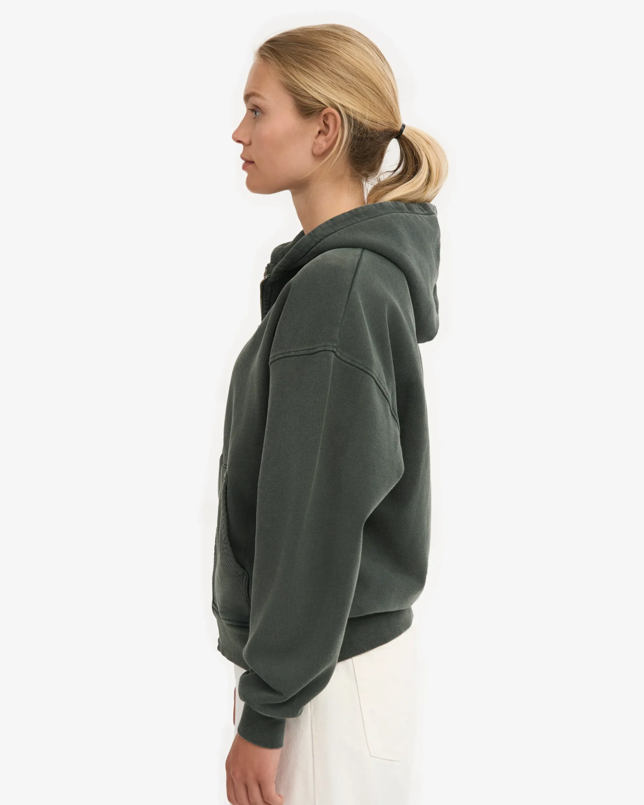 Organic Oversized Zip Hood - Midnight Forest