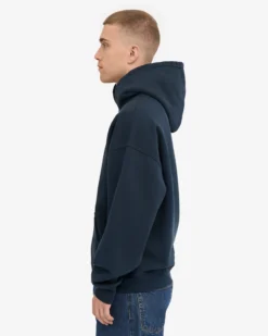 Organic Oversized Zip Hood - Navy Blue