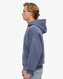 Organic Oversized Zip Hood - Neptune Blue