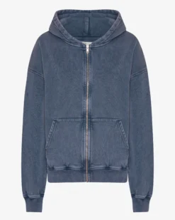 Organic Oversized Zip Hood - Neptune Blue