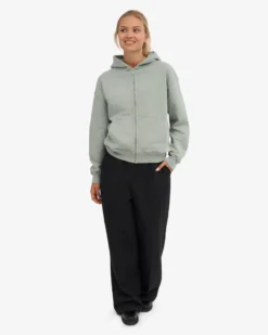 Organic Oversized Zip Hood - Optical White