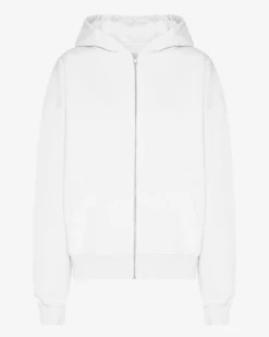 Organic Oversized Zip Hood - Optical White