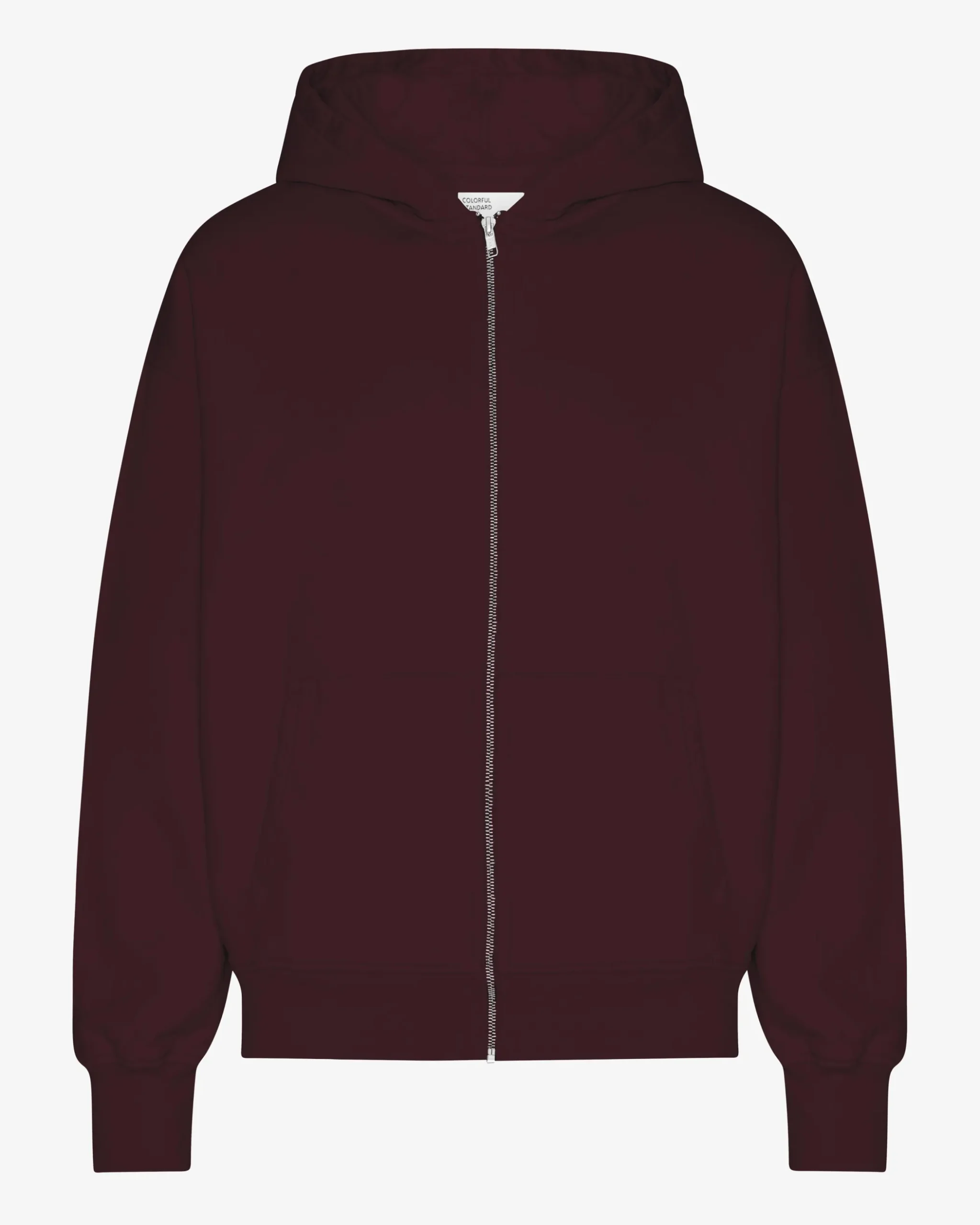 Organic Oversized Zip Hood - Oxblood Red