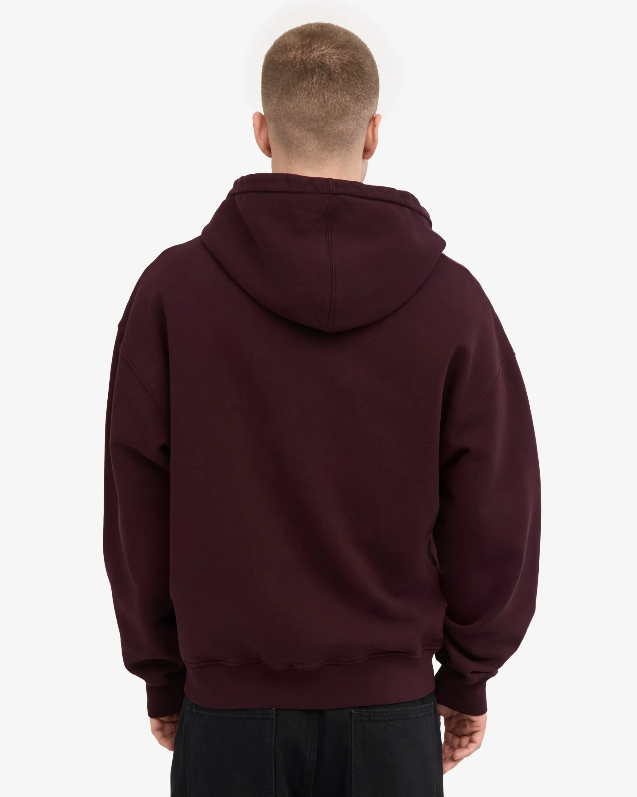 Organic Oversized Zip Hood - Oxblood Red