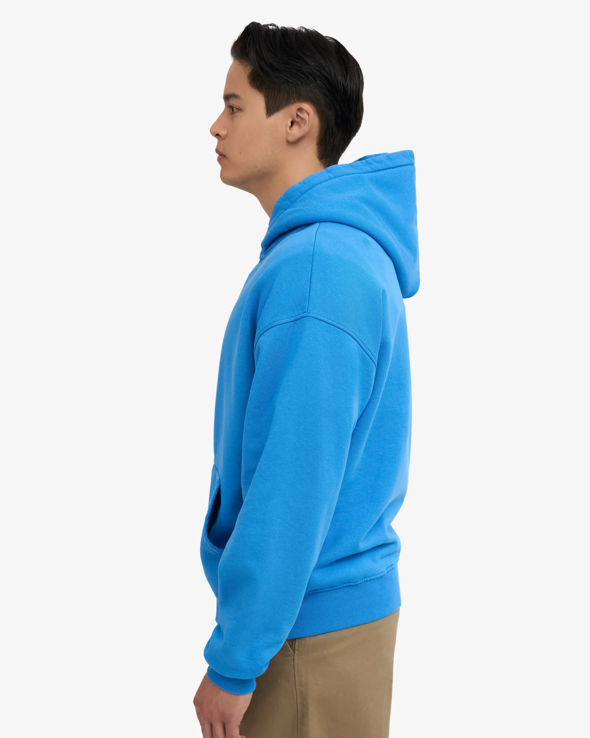 Organic Oversized Zip Hood - Pacific Blue