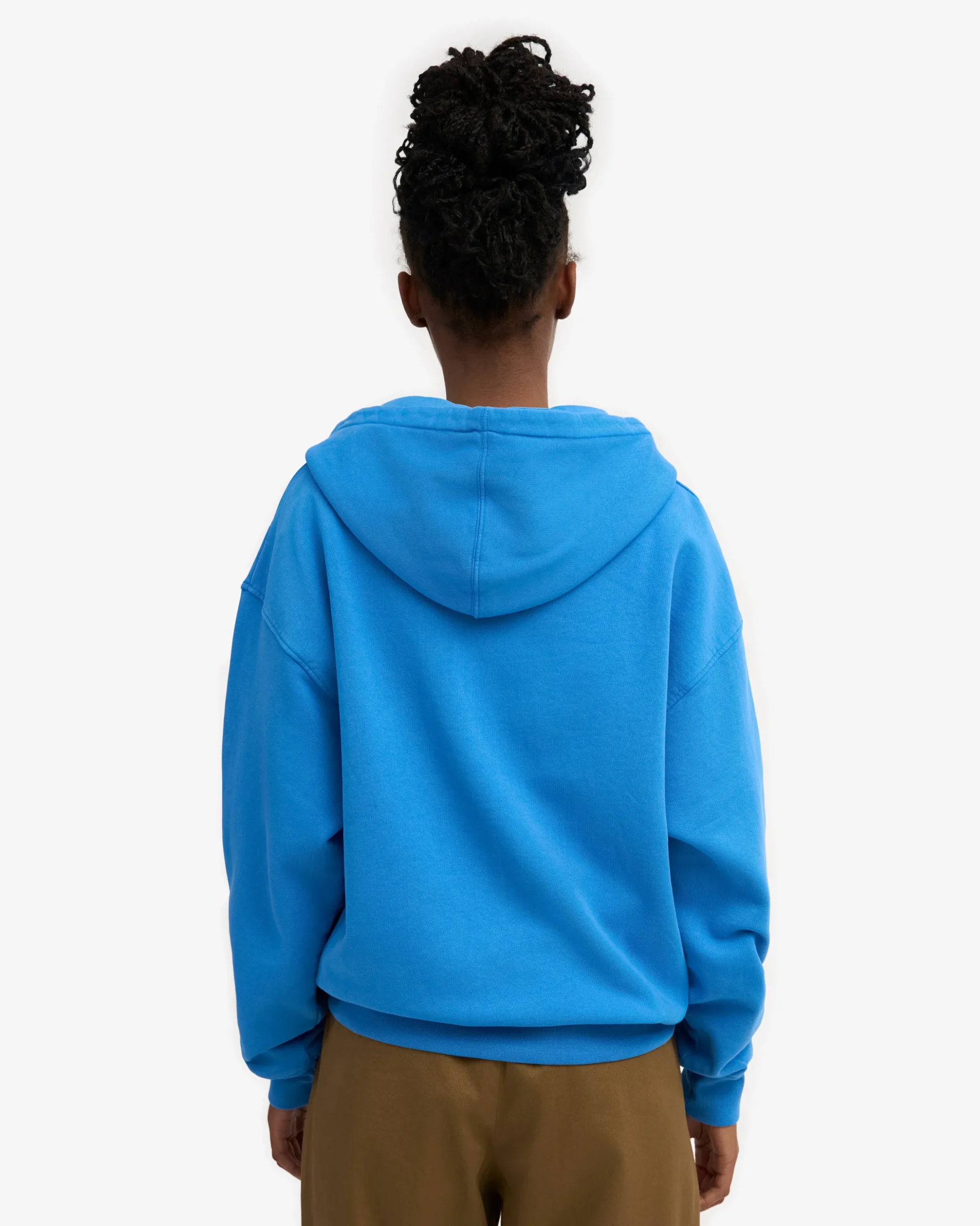 Organic Oversized Zip Hood - Pacific Blue