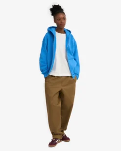 Organic Oversized Zip Hood - Pacific Blue