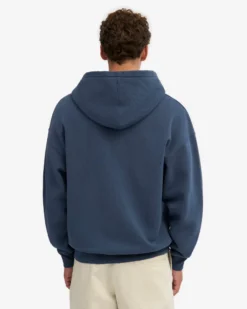 Organic Oversized Zip Hood - Petrol Blue