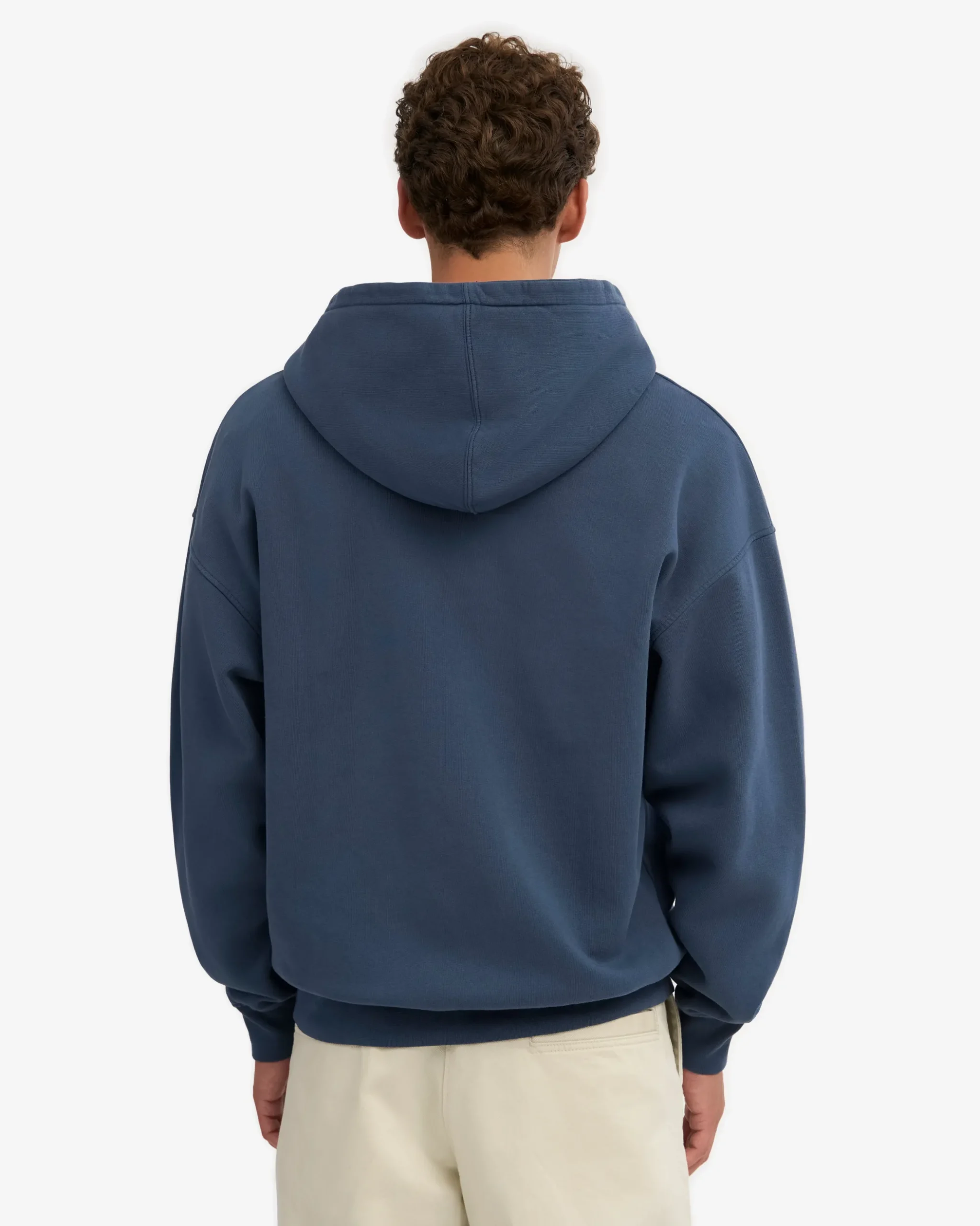 Organic Oversized Zip Hood - Petrol Blue