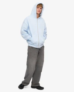 Organic Oversized Zip Hood - Polar Blue