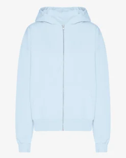 Organic Oversized Zip Hood - Polar Blue