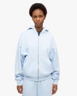 Organic Oversized Zip Hood - Polar Blue