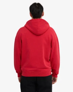 Organic Oversized Zip Hood - Scarlet Red