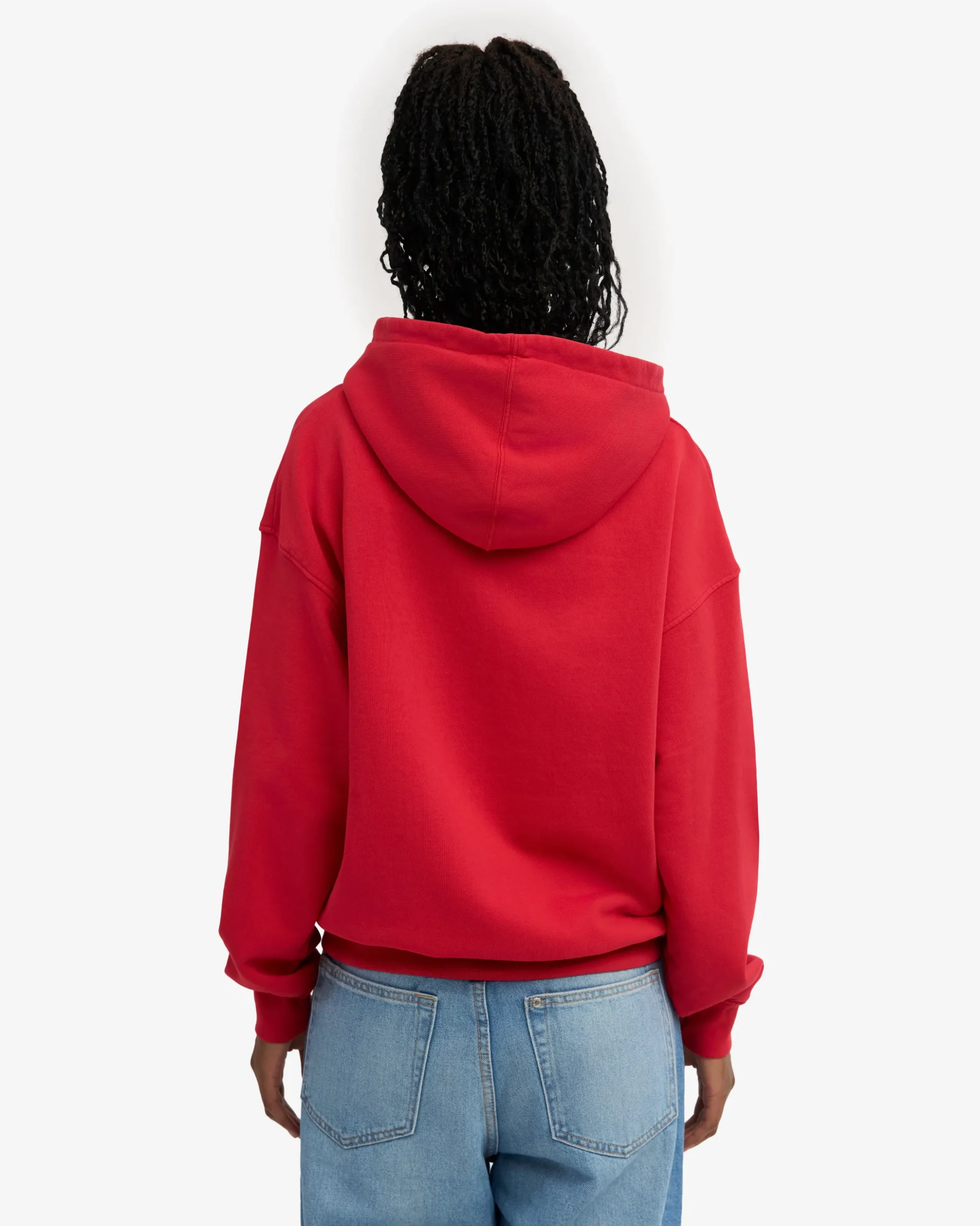 Organic Oversized Zip Hood - Scarlet Red