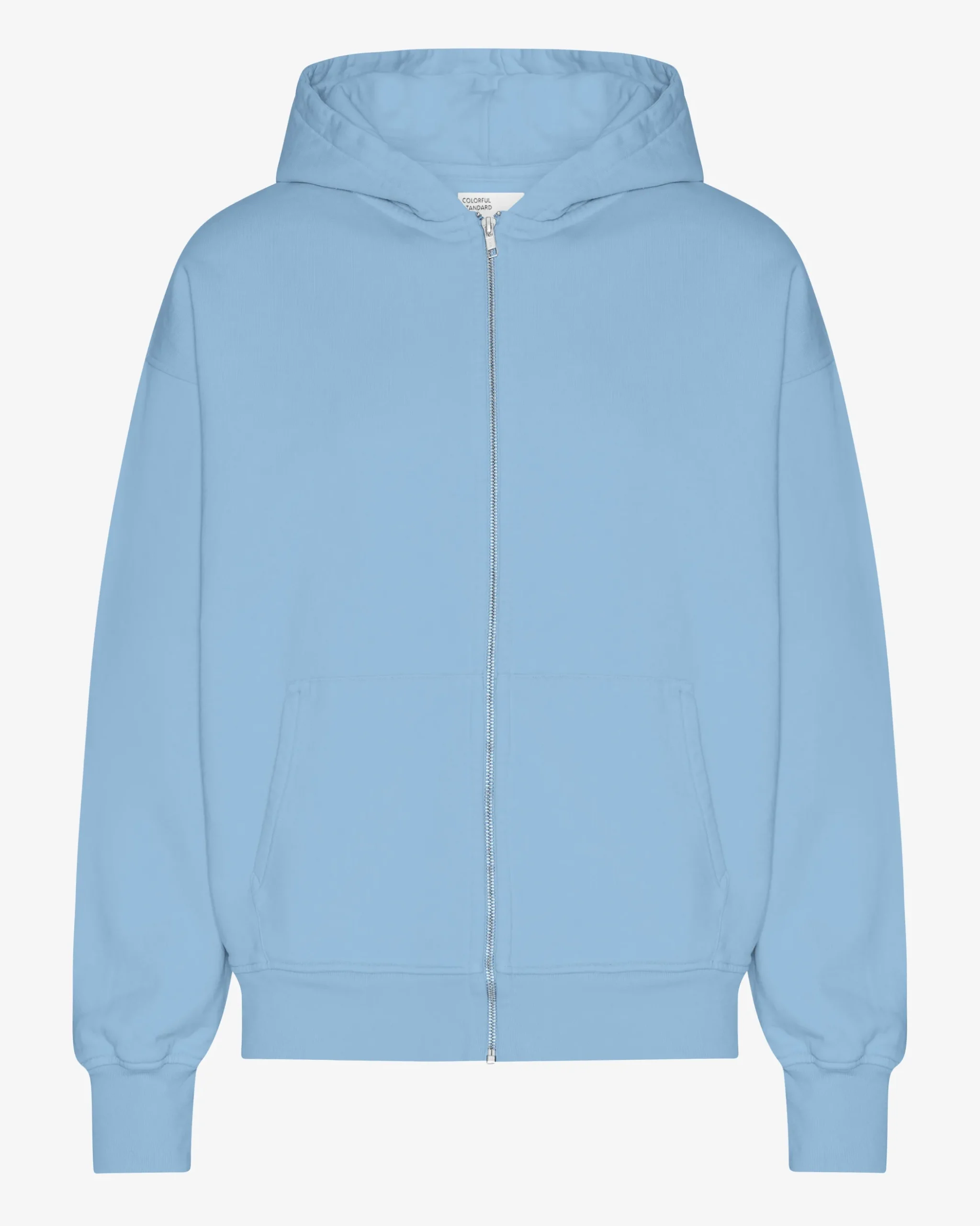 Organic Oversized Zip Hood - Seaside Blue