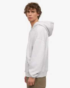 Organic Oversized Zip Hood - Snow Melange