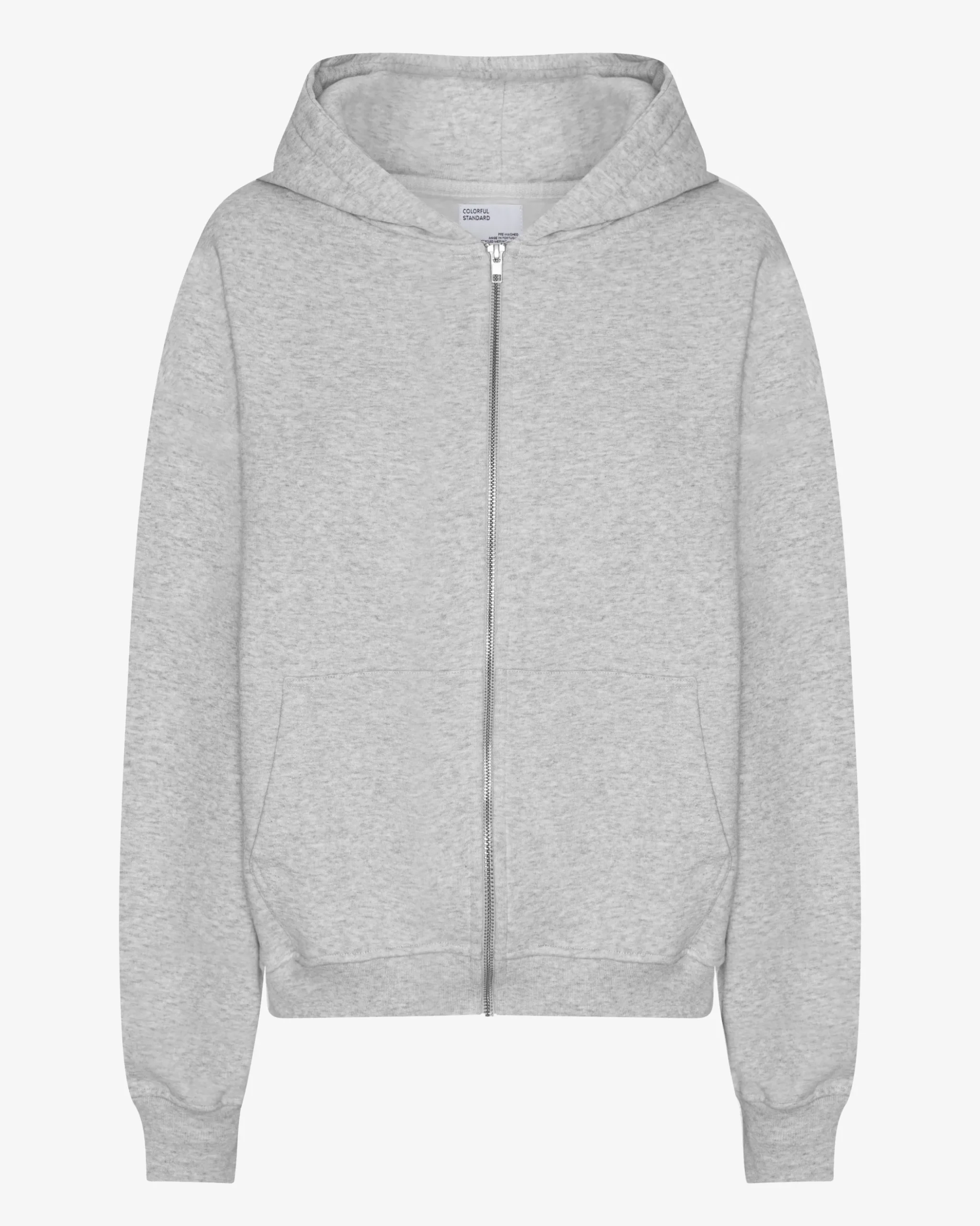 Organic Oversized Zip Hood - Snow Melange