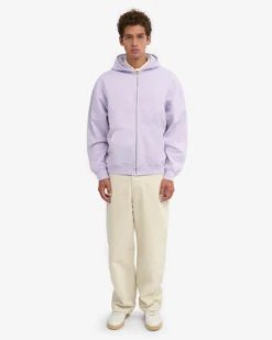 Organic Oversized Zip Hood - Soft Lavender