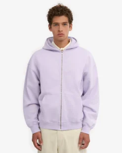 Organic Oversized Zip Hood - Soft Lavender