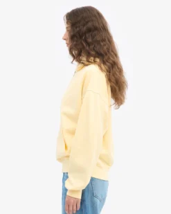 Organic Oversized Zip Hood - Soft Yellow