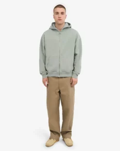 Organic Oversized Zip Hood - Steel Blue
