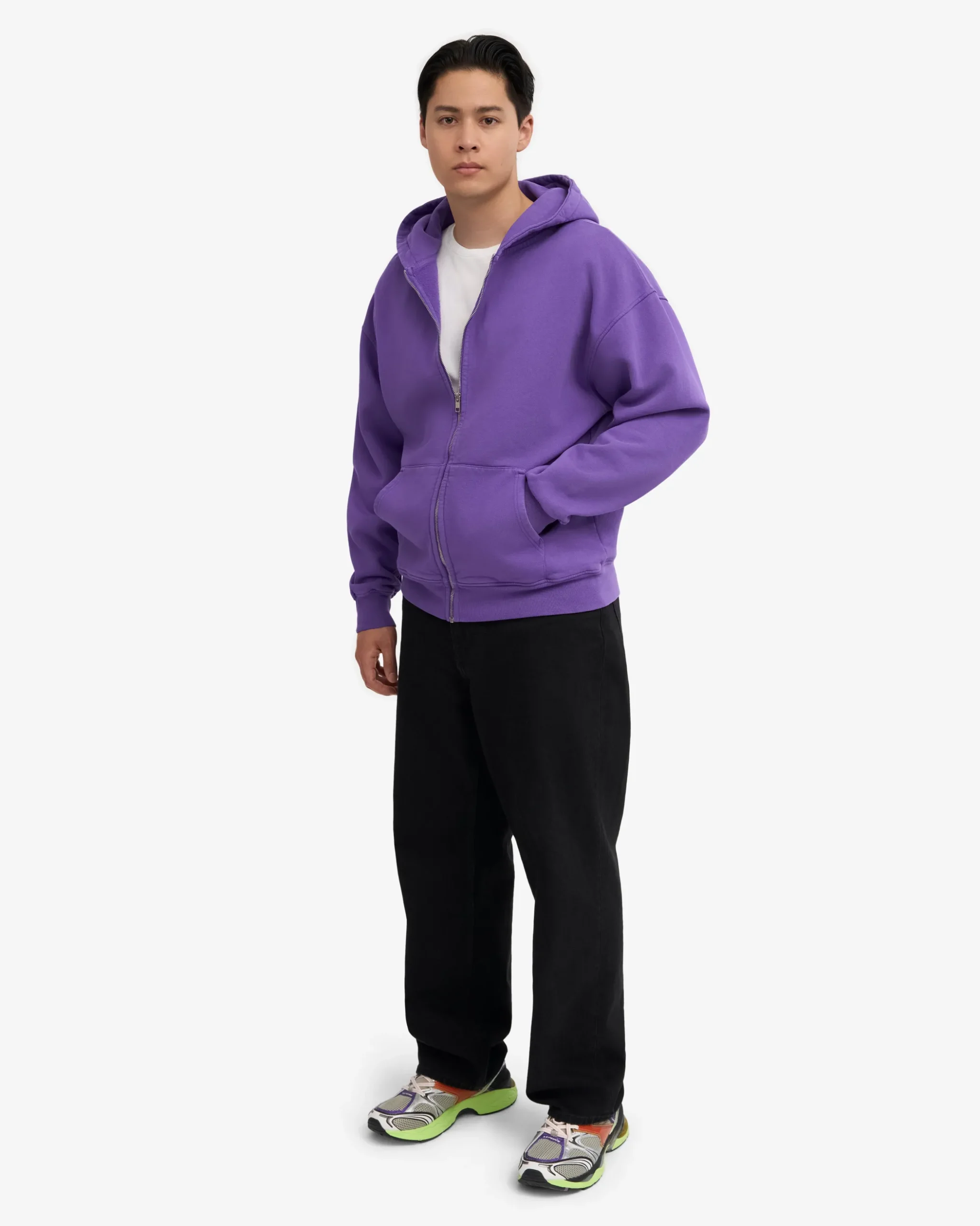 Organic Oversized Zip Hood - Ultra Violet