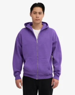 Organic Oversized Zip Hood - Ultra Violet