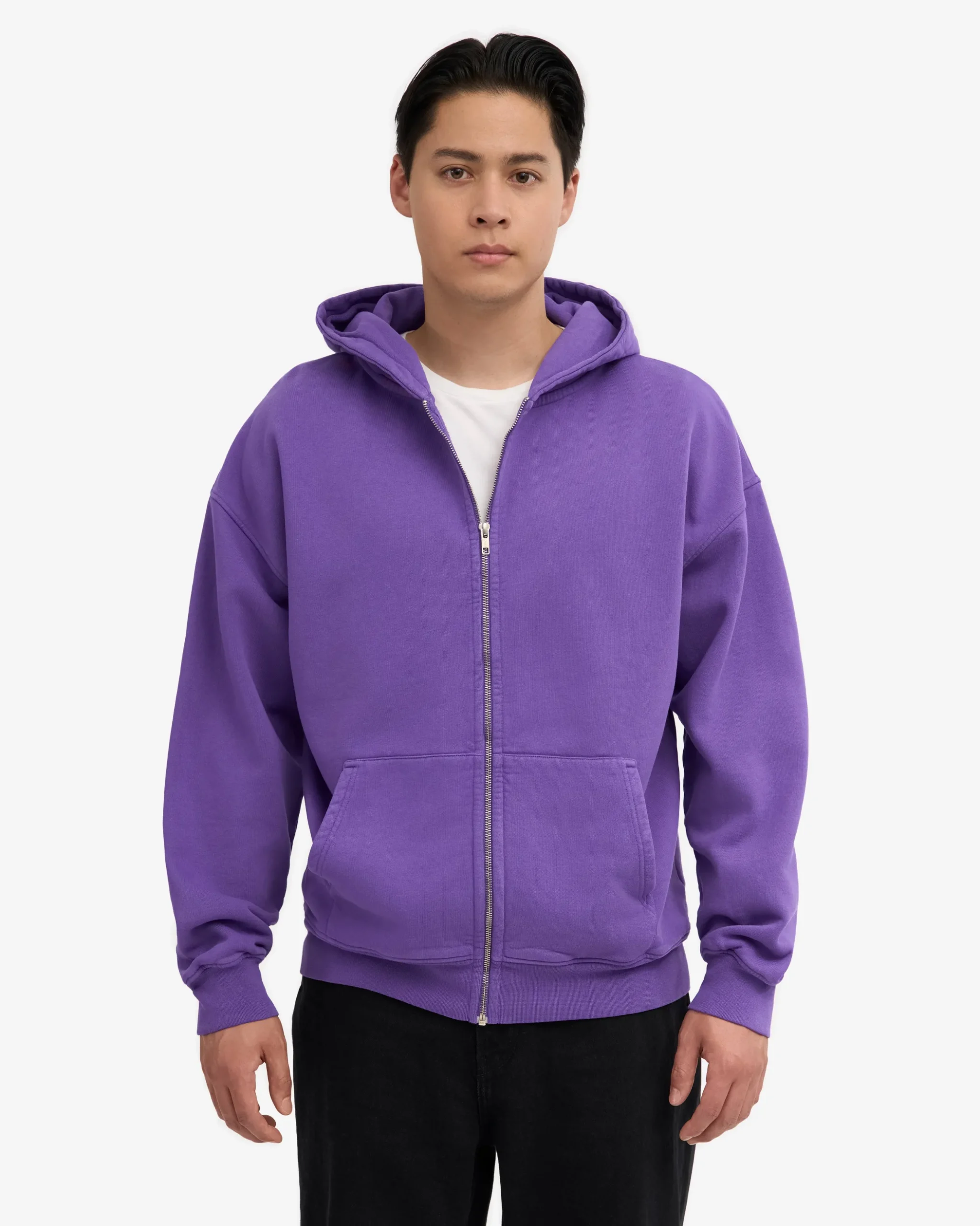 Organic Oversized Zip Hood - Ultra Violet