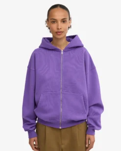 Organic Oversized Zip Hood - Ultra Violet