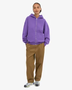 Organic Oversized Zip Hood - Ultra Violet