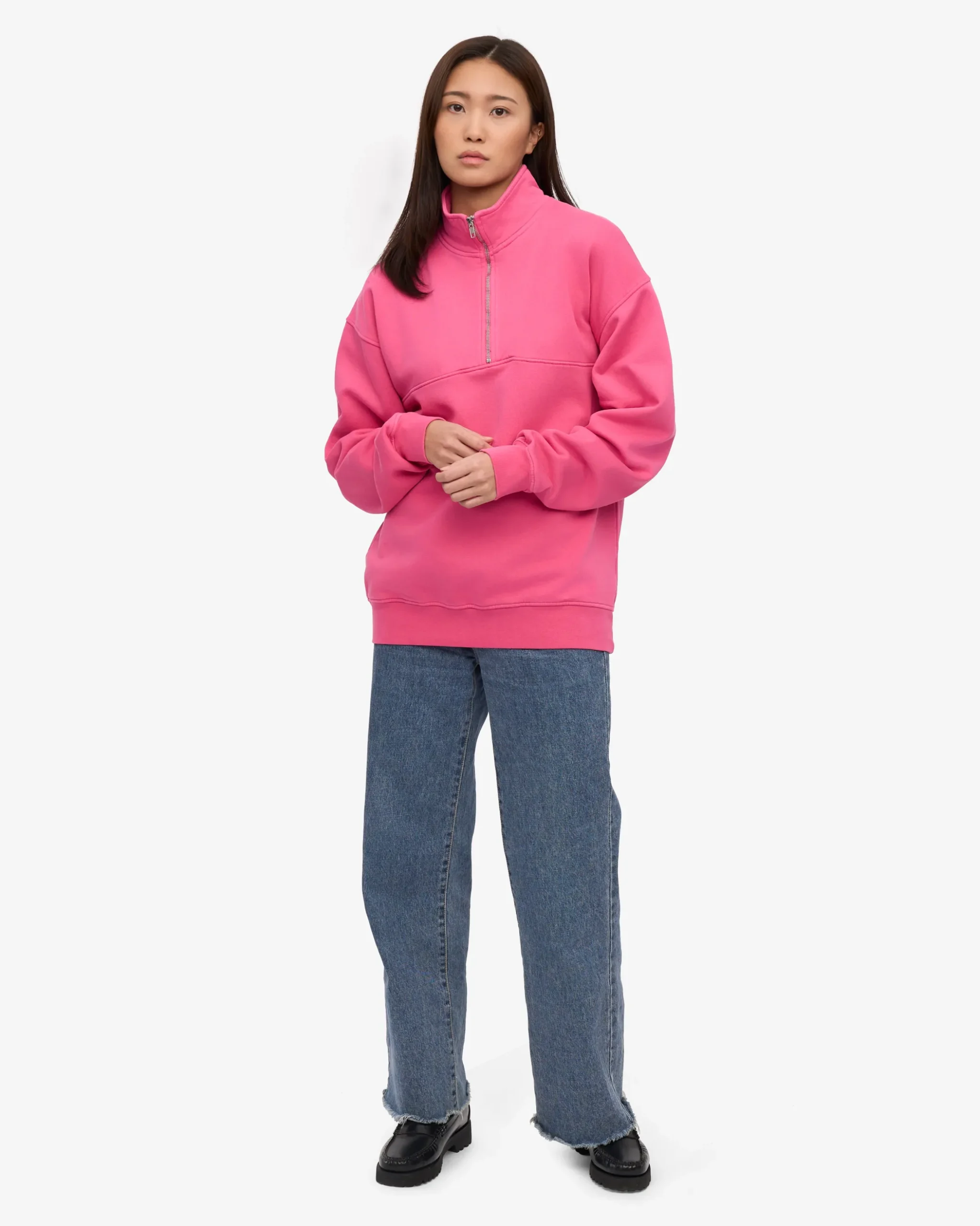 Organic Quarter Zip - Bubblegum Pink