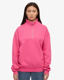 Organic Quarter Zip - Bubblegum Pink