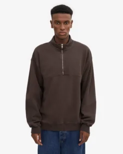 Organic Quarter Zip - Coffee Brown