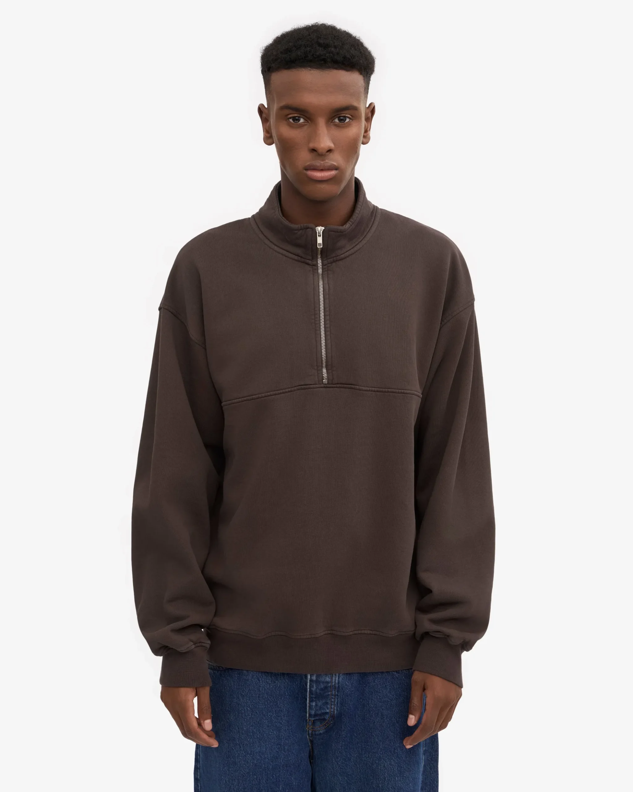 Organic Quarter Zip - Coffee Brown