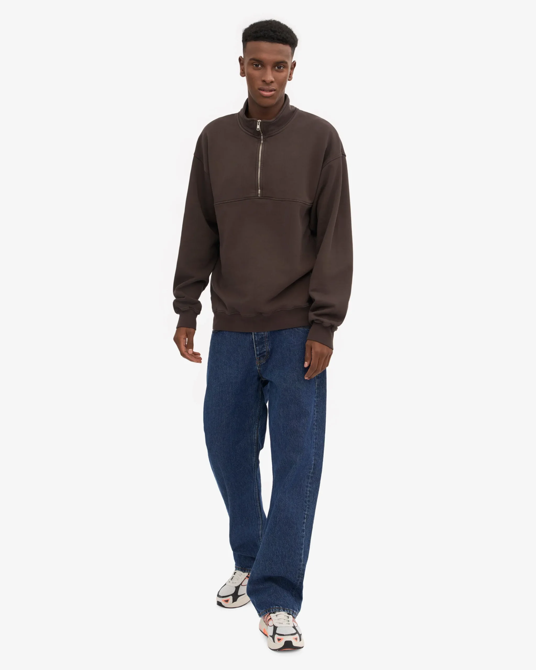 Organic Quarter Zip - Coffee Brown