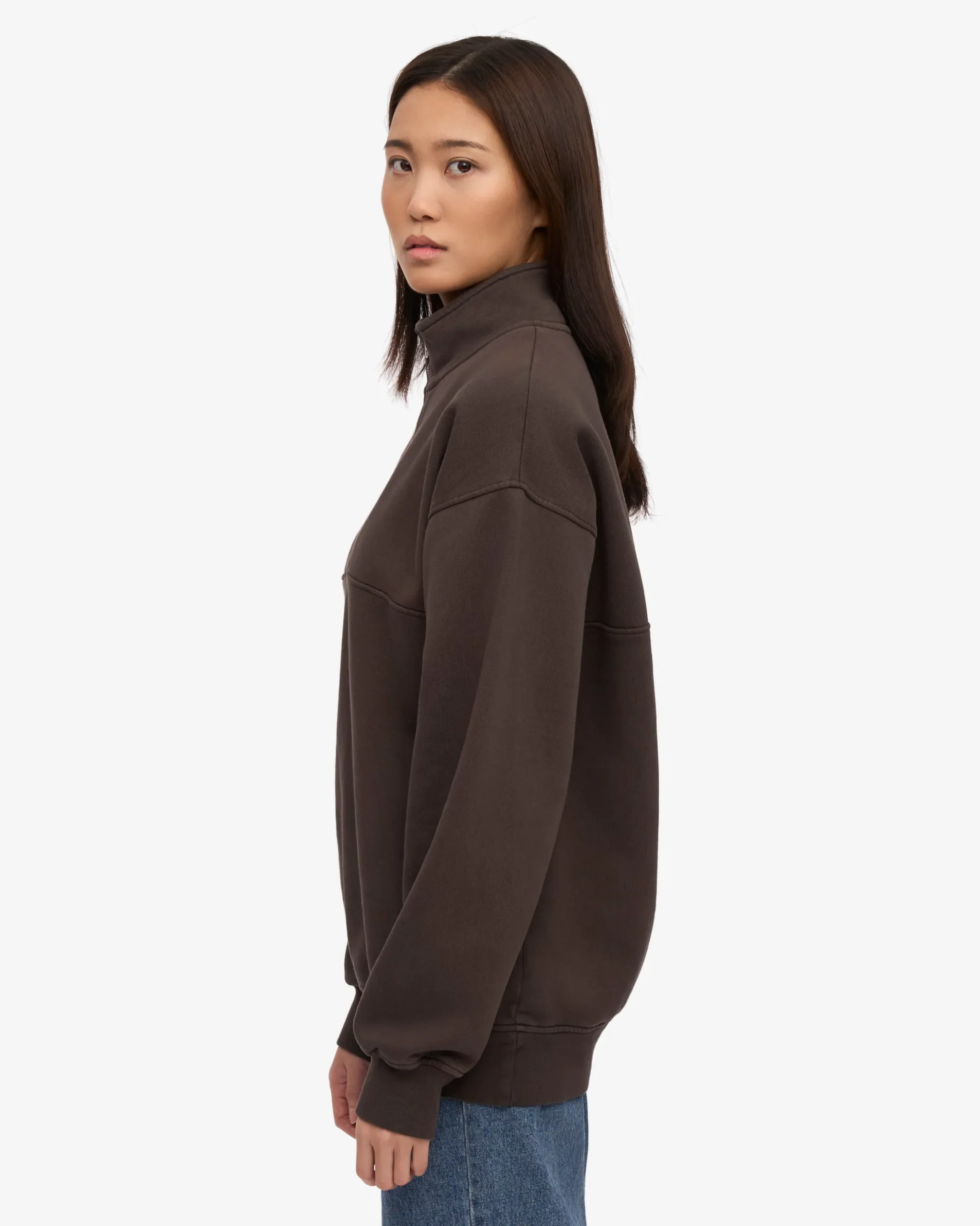 Organic Quarter Zip - Coffee Brown