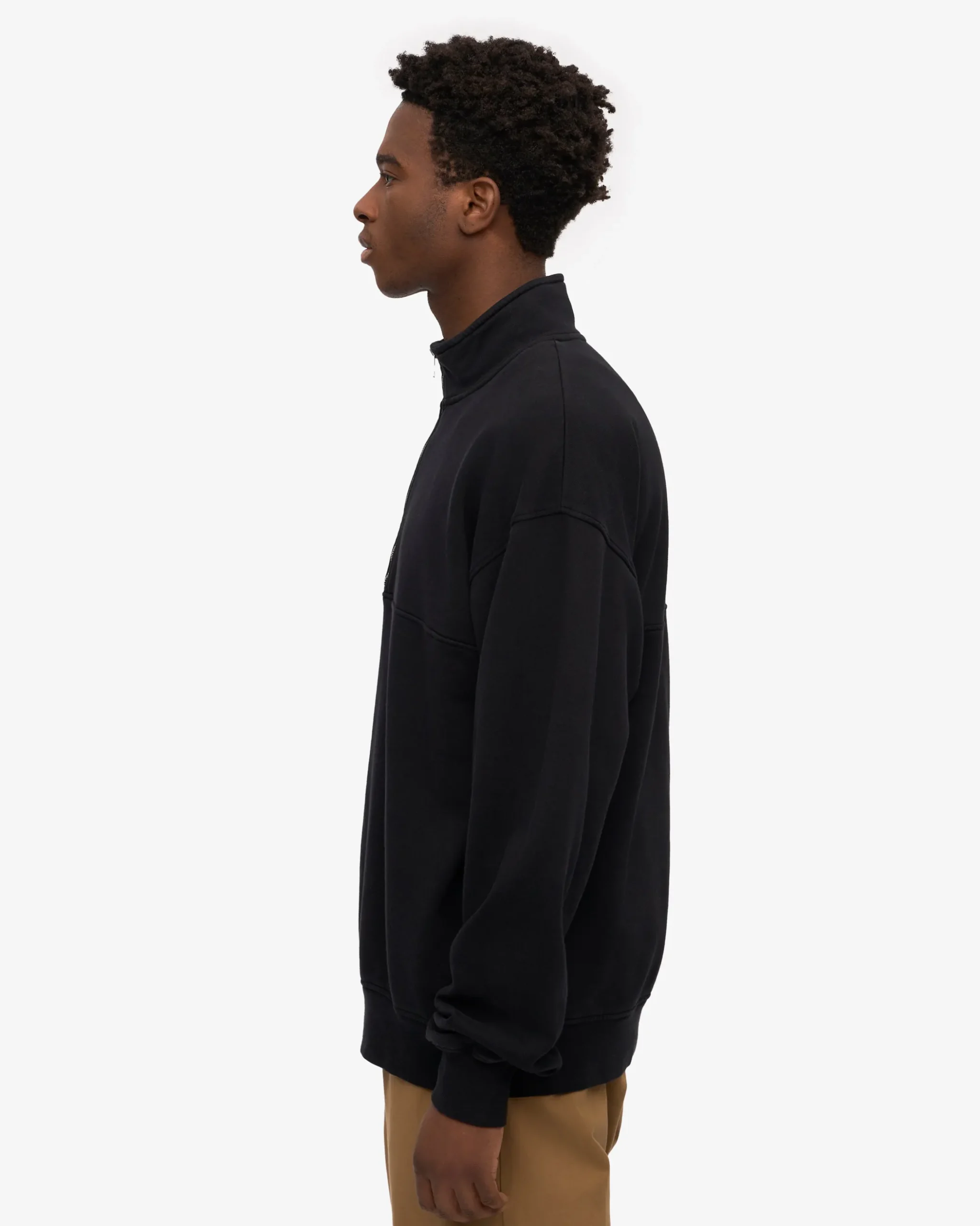 Organic Quarter Zip - Deep Black