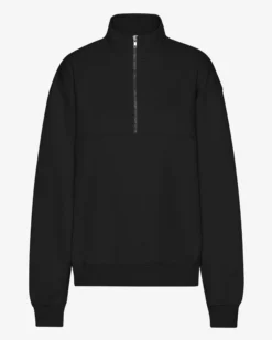 Organic Quarter Zip - Deep Black